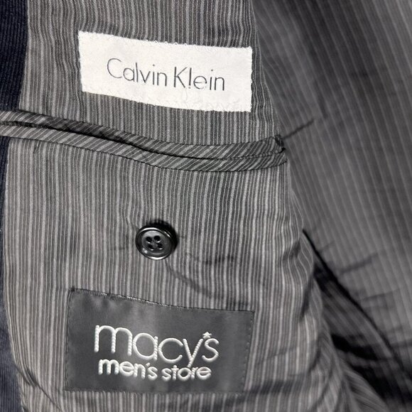 Calvin Klein Men 42R Black Corduroy Sport Coat Double Vented Timeless Minimalist - Picture 14 of 16